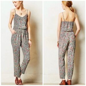 Elevenses Anthropologie Peonia floral romper jumpsuit
